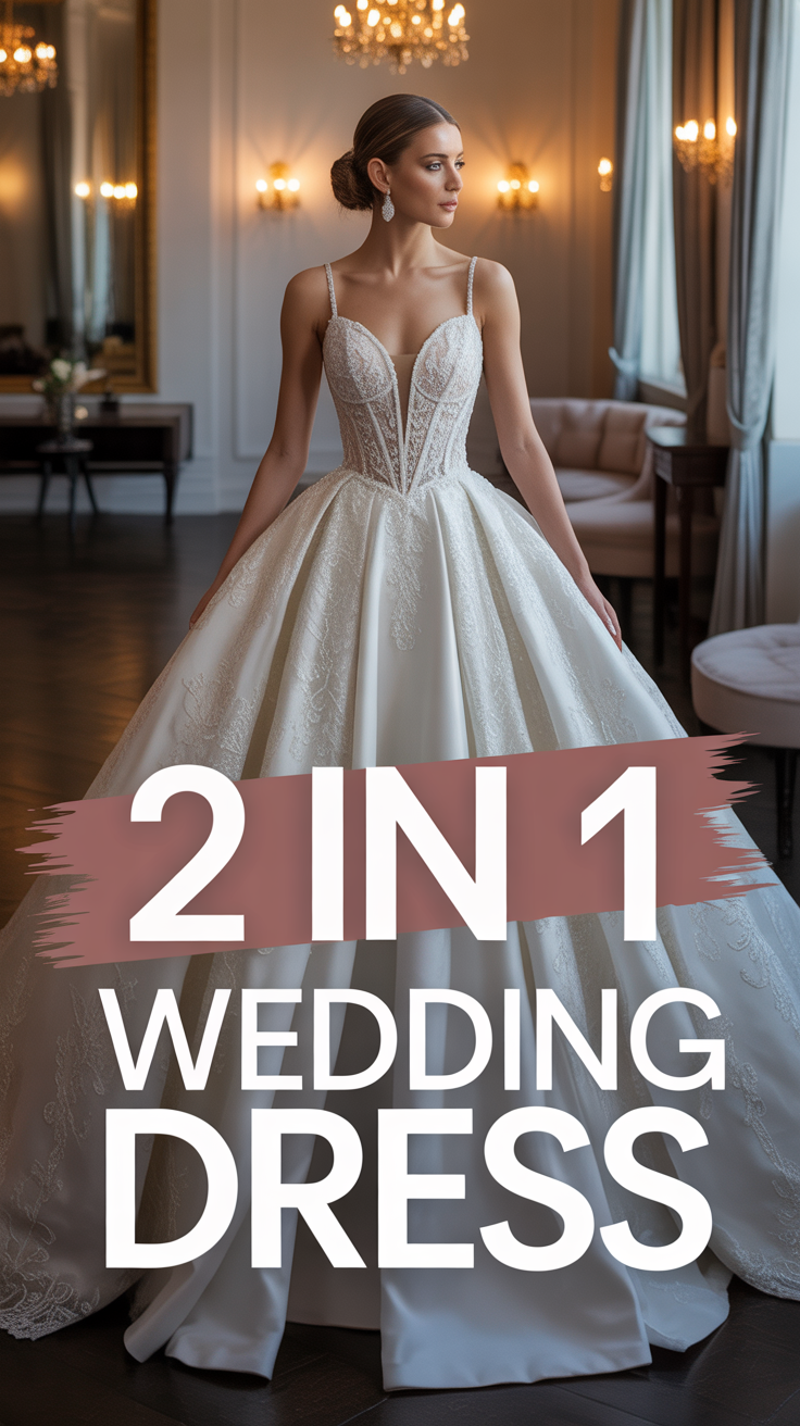 ✨ 2 In 1 Wedding Dress