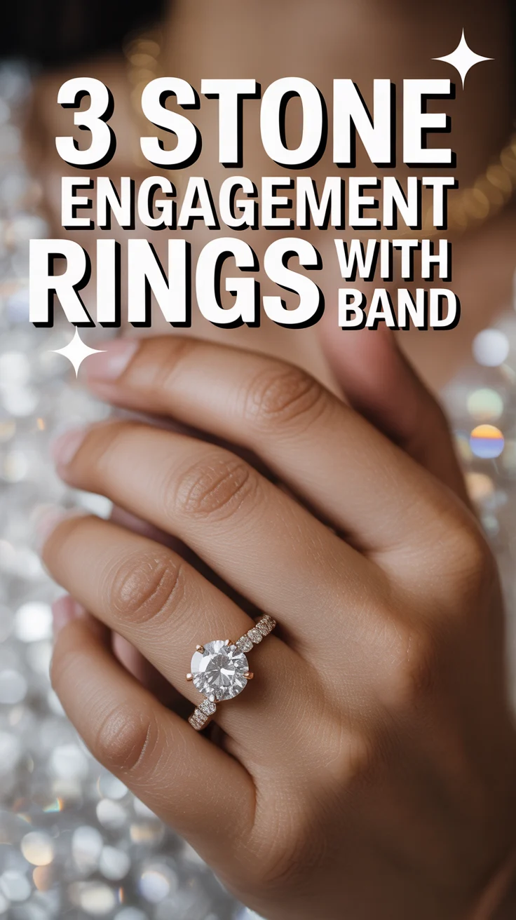 💍 3 Stone Engagement Rings With Band