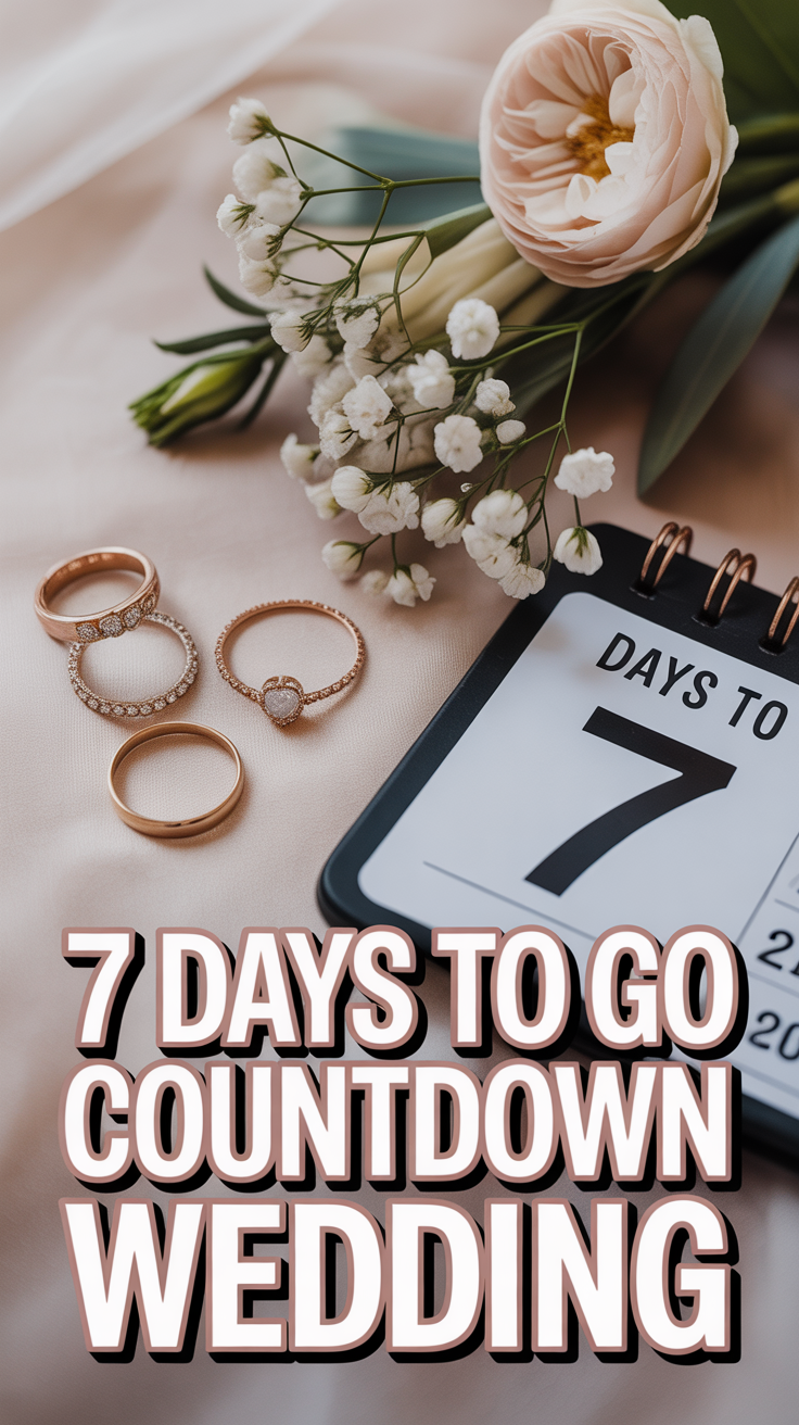 7 Days To Go Countdown Wedding