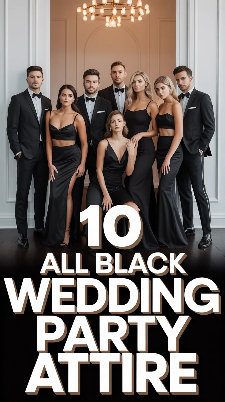 🖤 10 All Black Wedding Party Attire