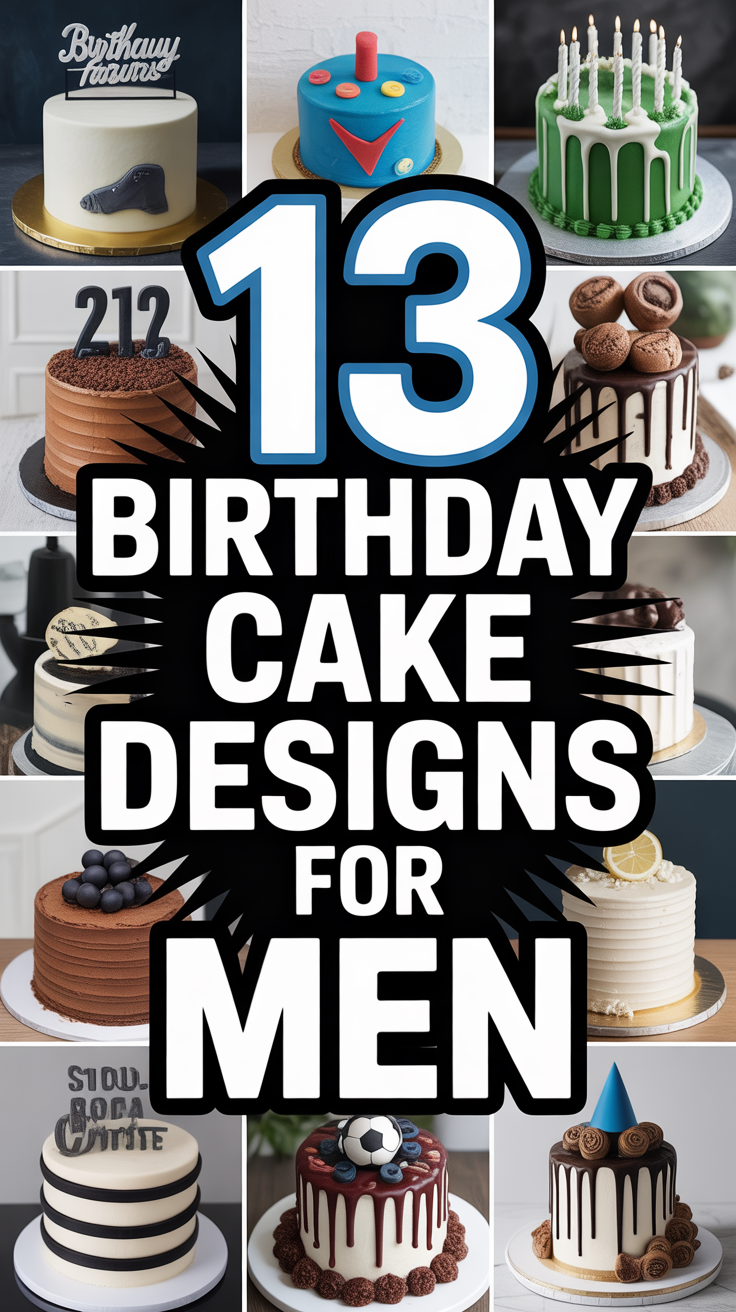 🎂 13 Birthday Cake Designs For Men