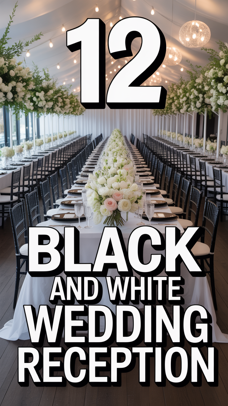 💐 12 Black And White Wedding Reception