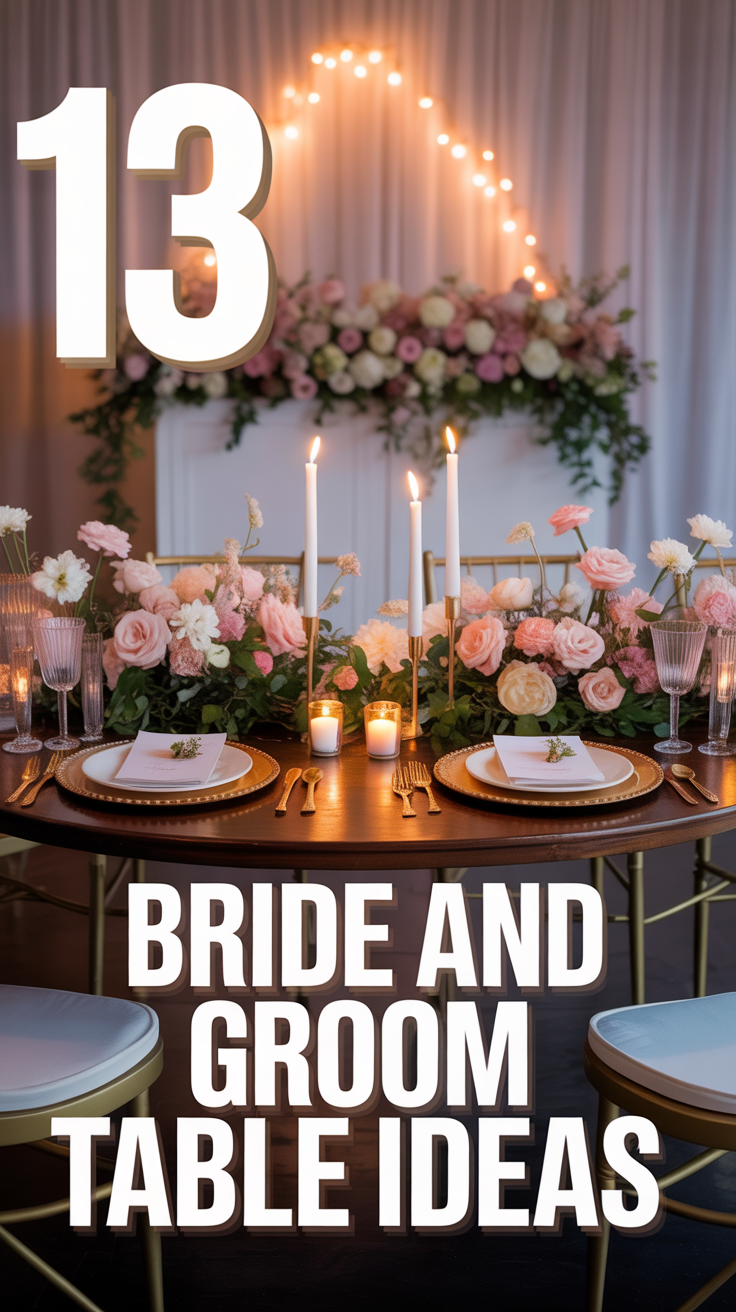💕 13 Bride And Groom Table Ideas