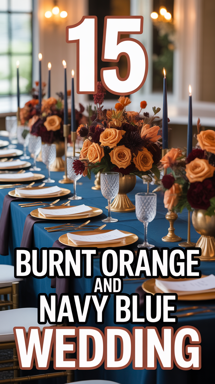 🍂 15 Burnt Orange And Navy Blue Wedding