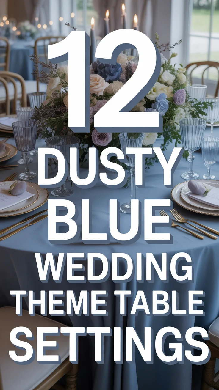 💍 12 Dusty Blue Wedding Theme Table Settings