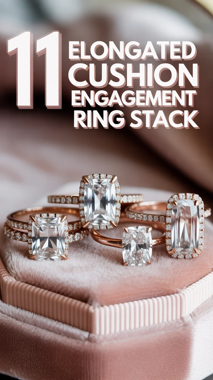 💍 11 Elongated Cushion Engagement Ring Stack