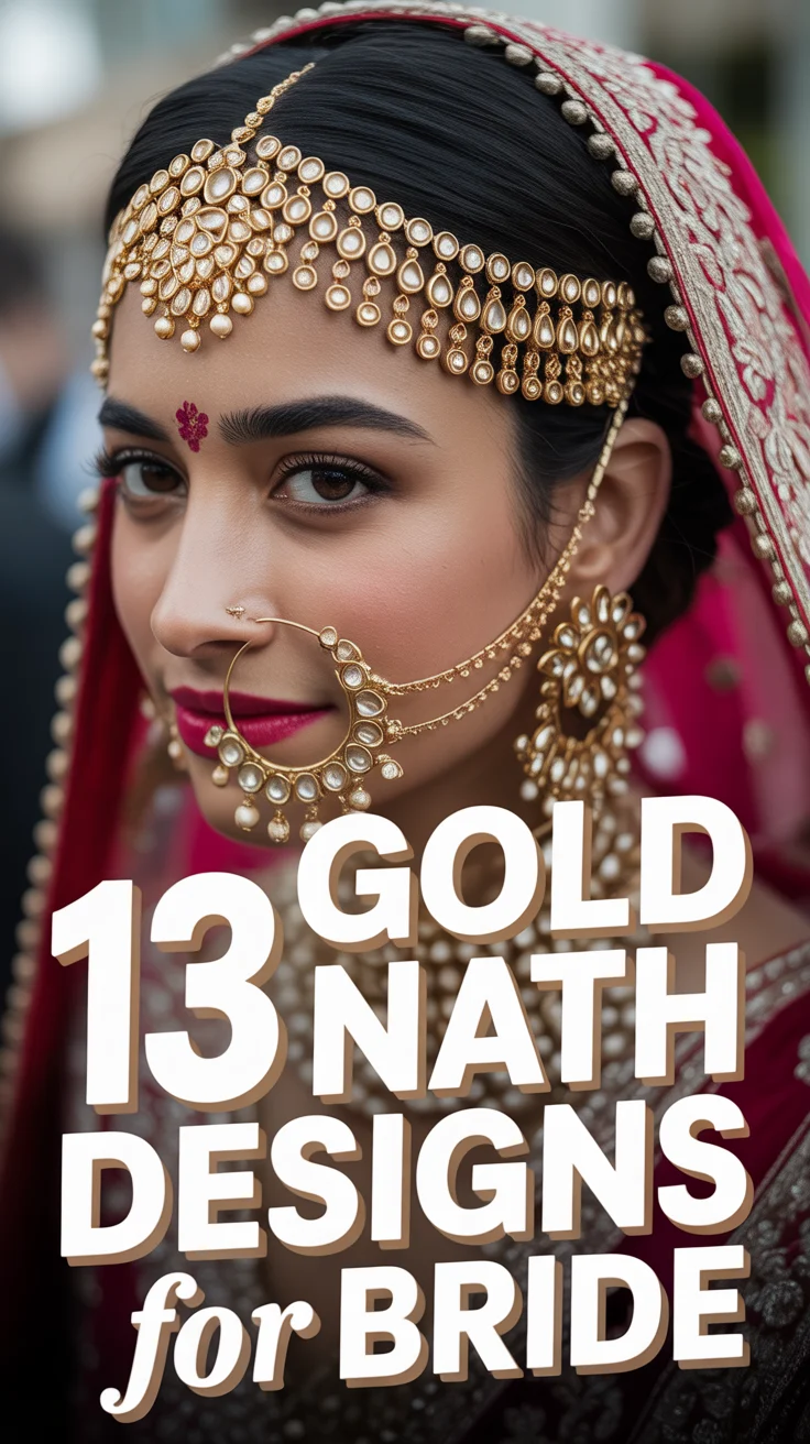 💎 13 Gold Nath Designs For Bride