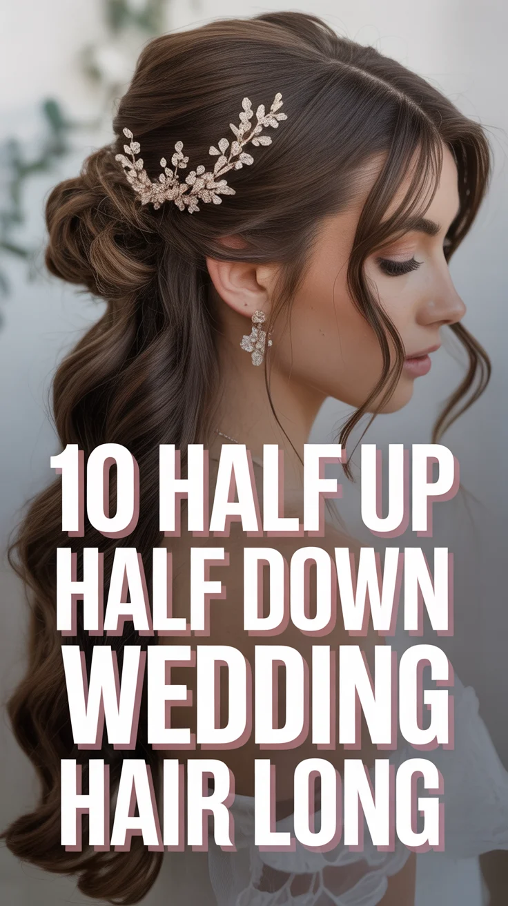 👰‍♀️ 10 Half Up Half Down Wedding Hair Long