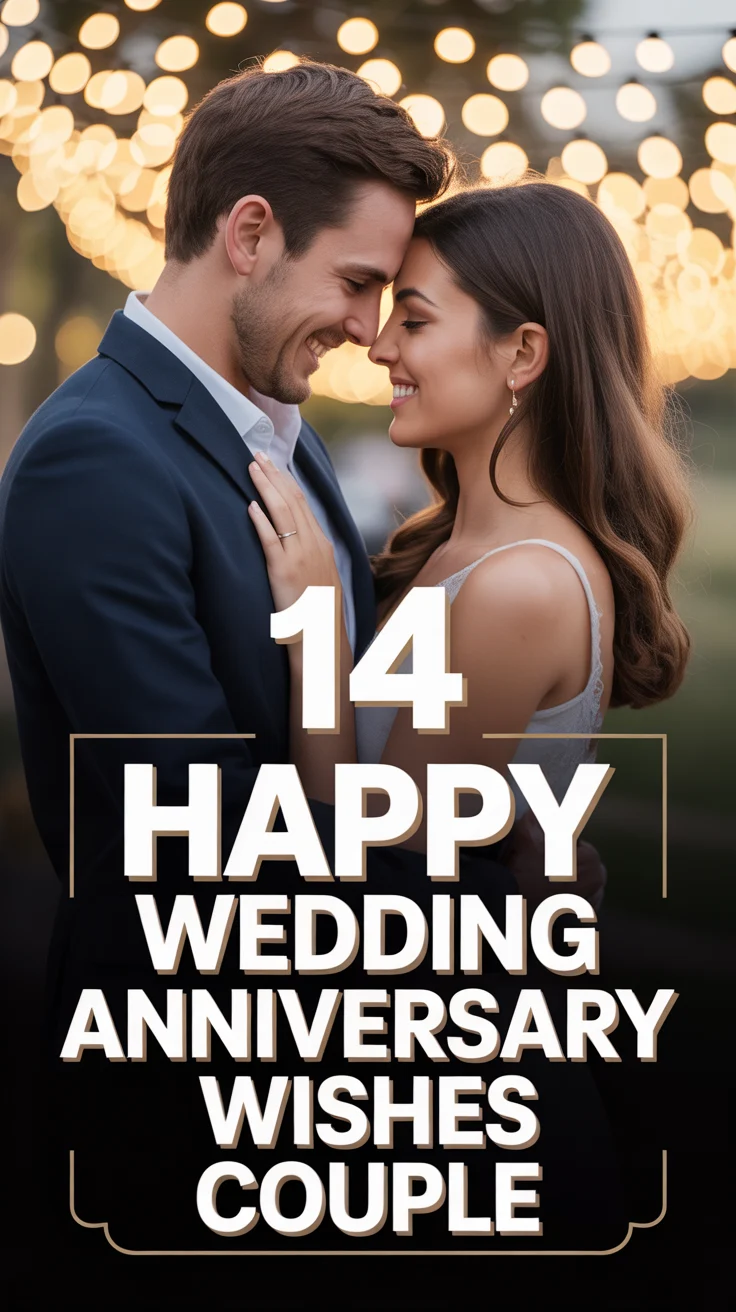 ❤️ 14 Happy Wedding Anniversary Wishes Couple
