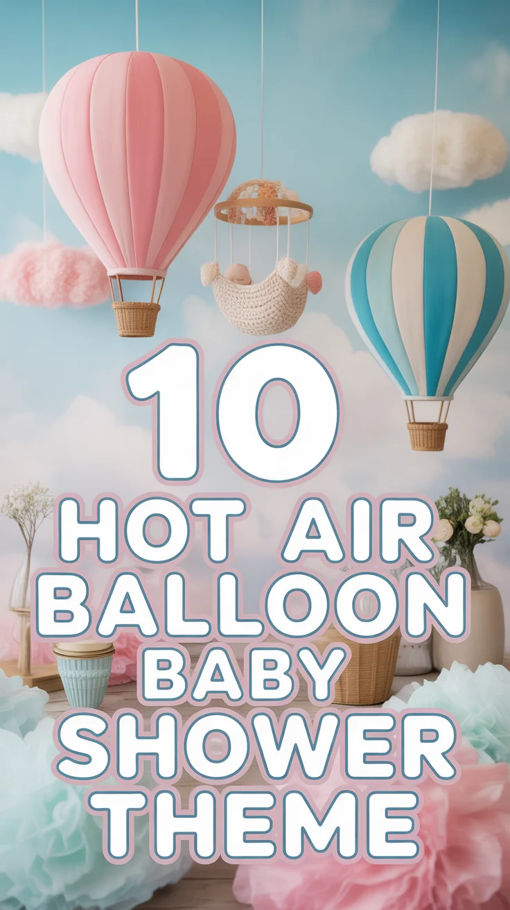 🎈 10 Hot Air Balloon Baby Shower Theme