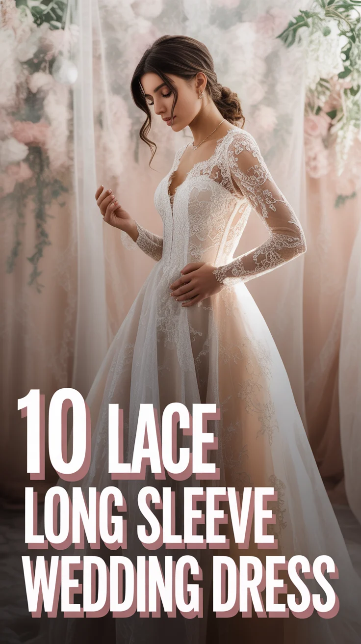 🦢 10 Lace Long Sleeve Wedding Dress