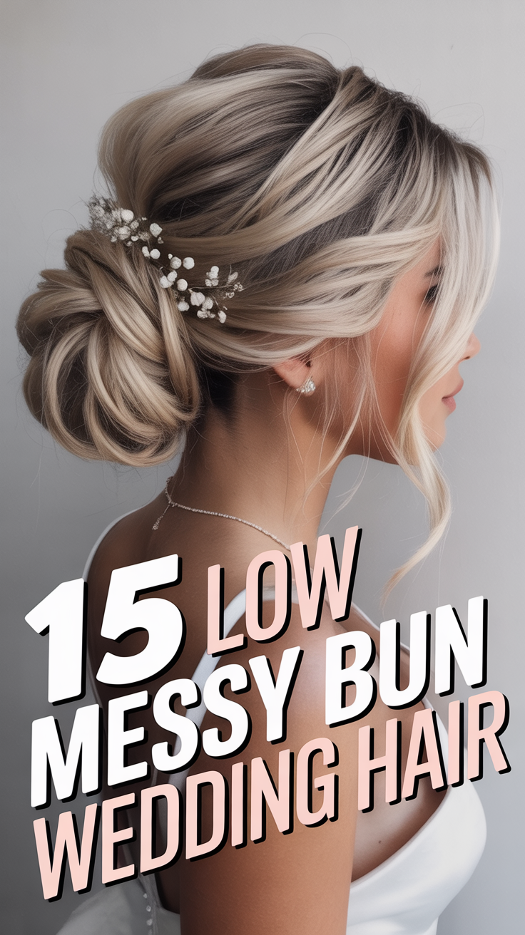 💍 15 Low Messy Bun Wedding Hair