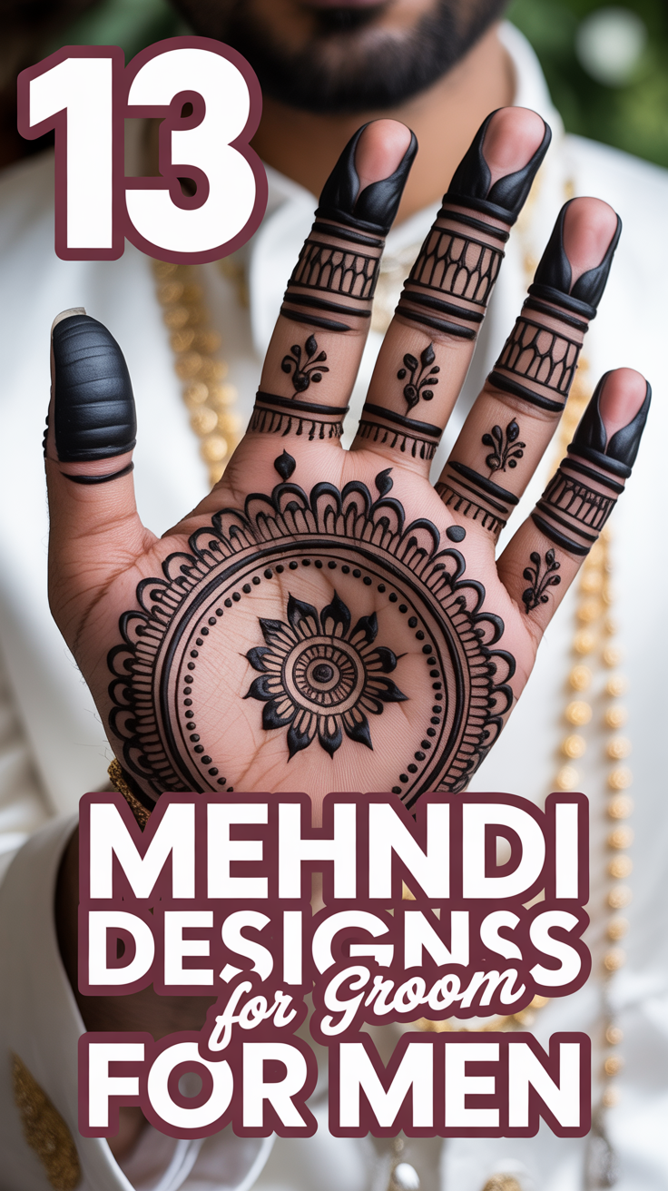 🎉 13 Mehndi Designs For Groom For Men