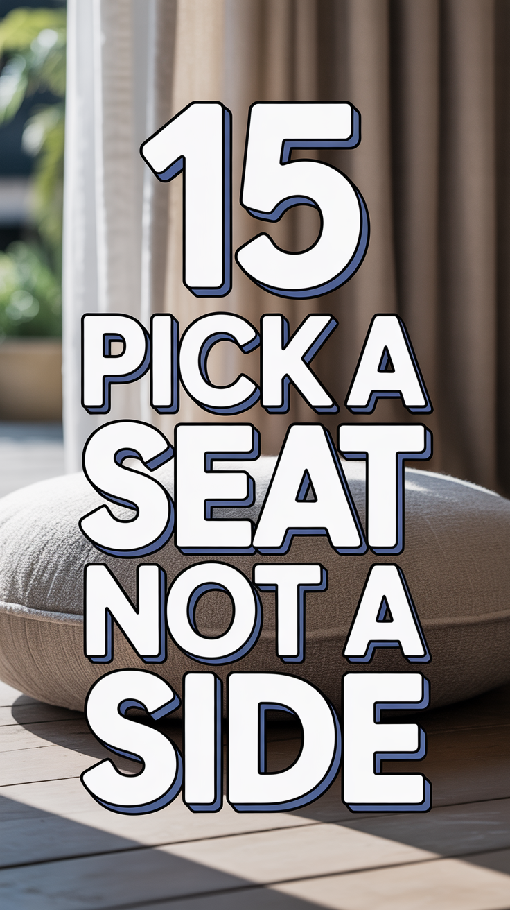 🧘‍♀️ 15 Pick A Seat Not A Side