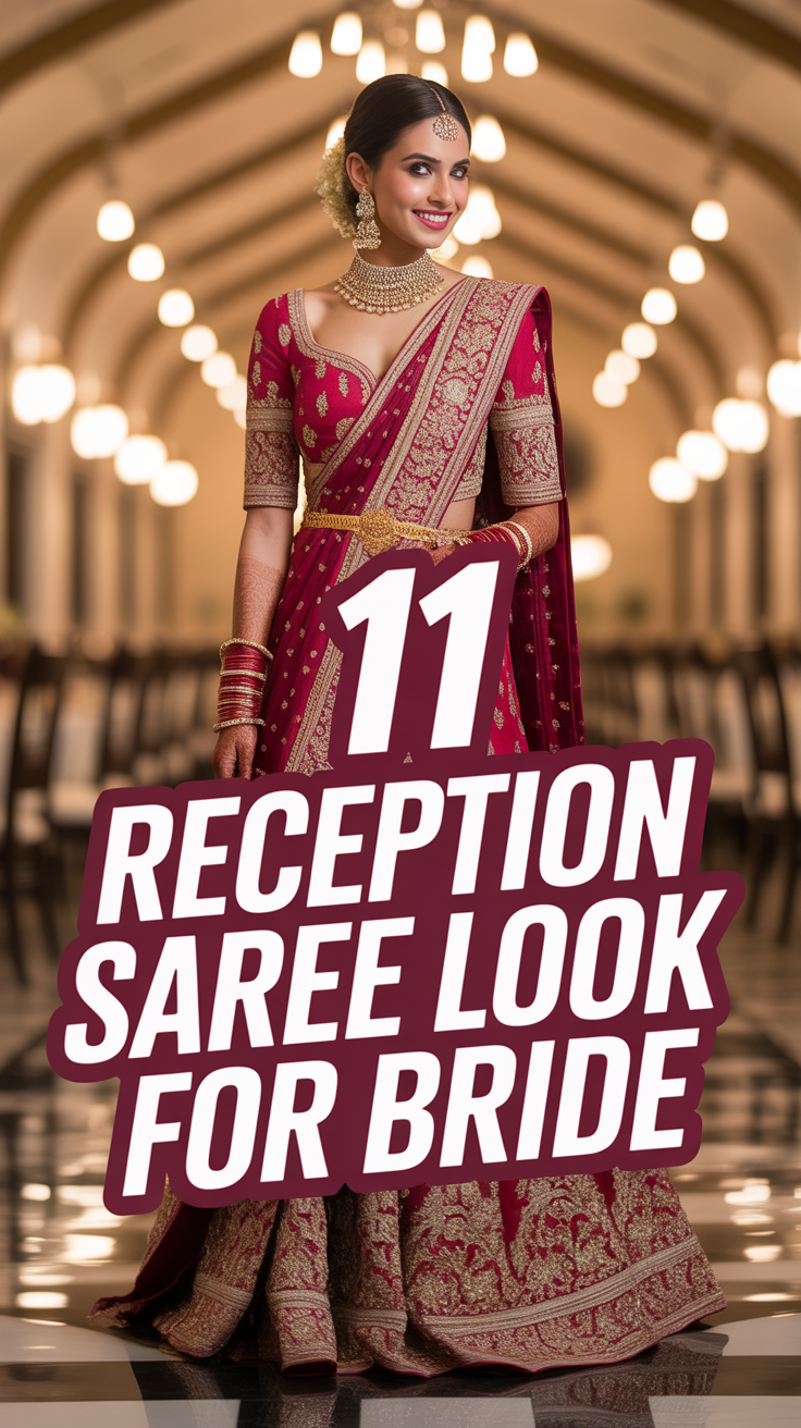 ✨ 11 Reception Saree Look For Bride
