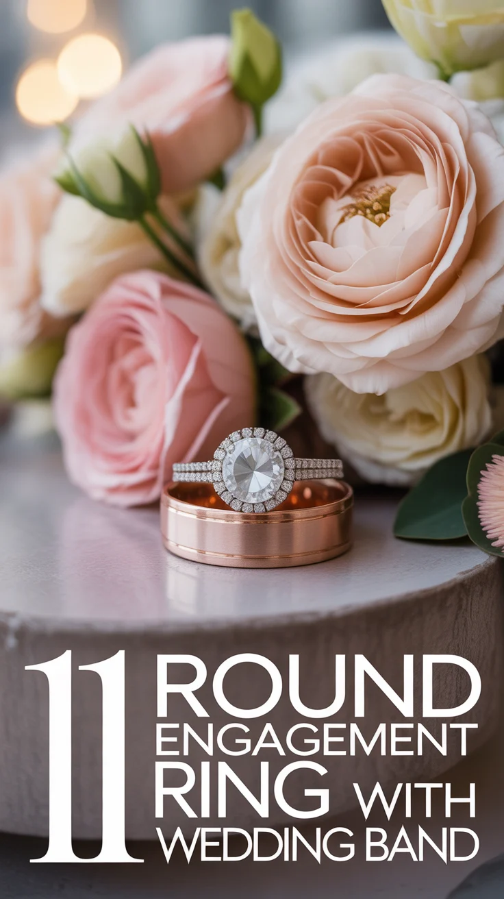 💍 11 Round Engagement Ring With Wedding Band