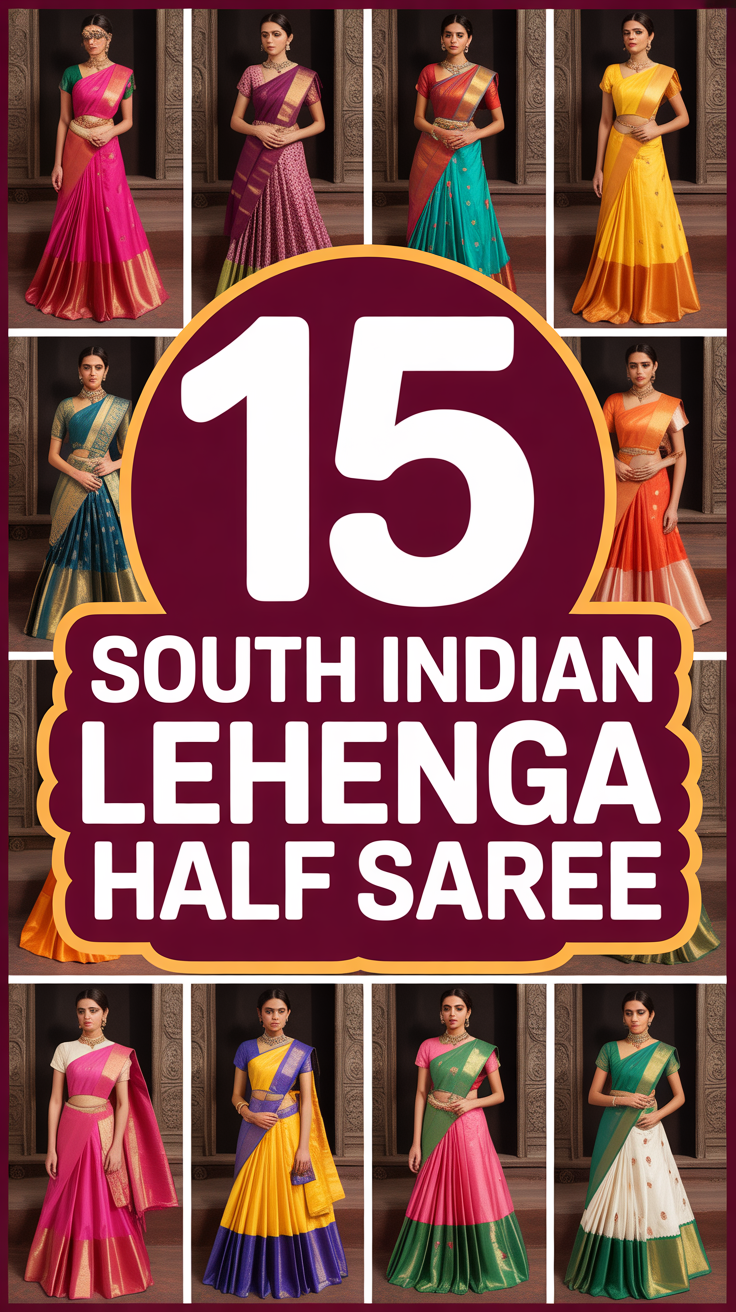 ✨ 15 South Indian Lehenga Half Saree