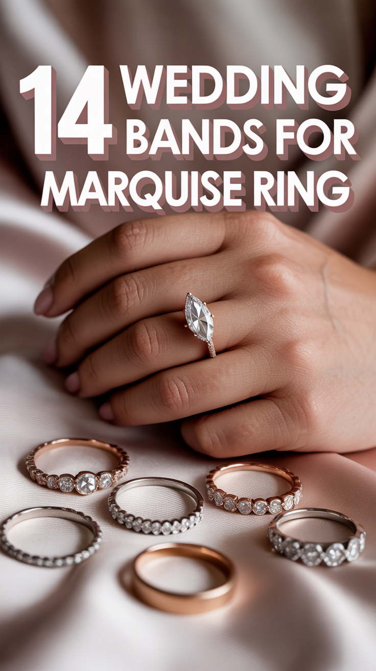 💍 14 Wedding Bands For Marquise Ring