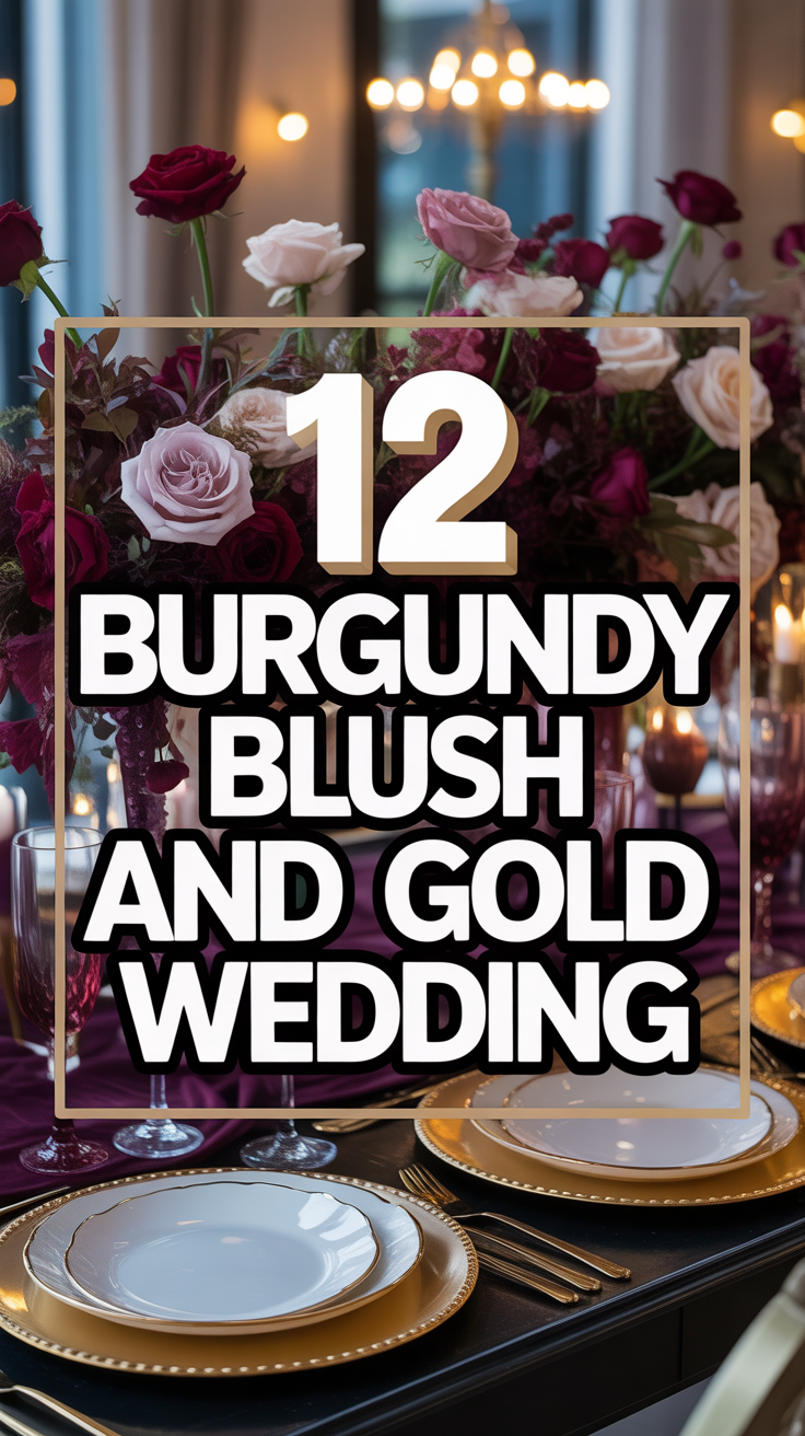 💍 12 Burgundy Blush And Gold Wedding