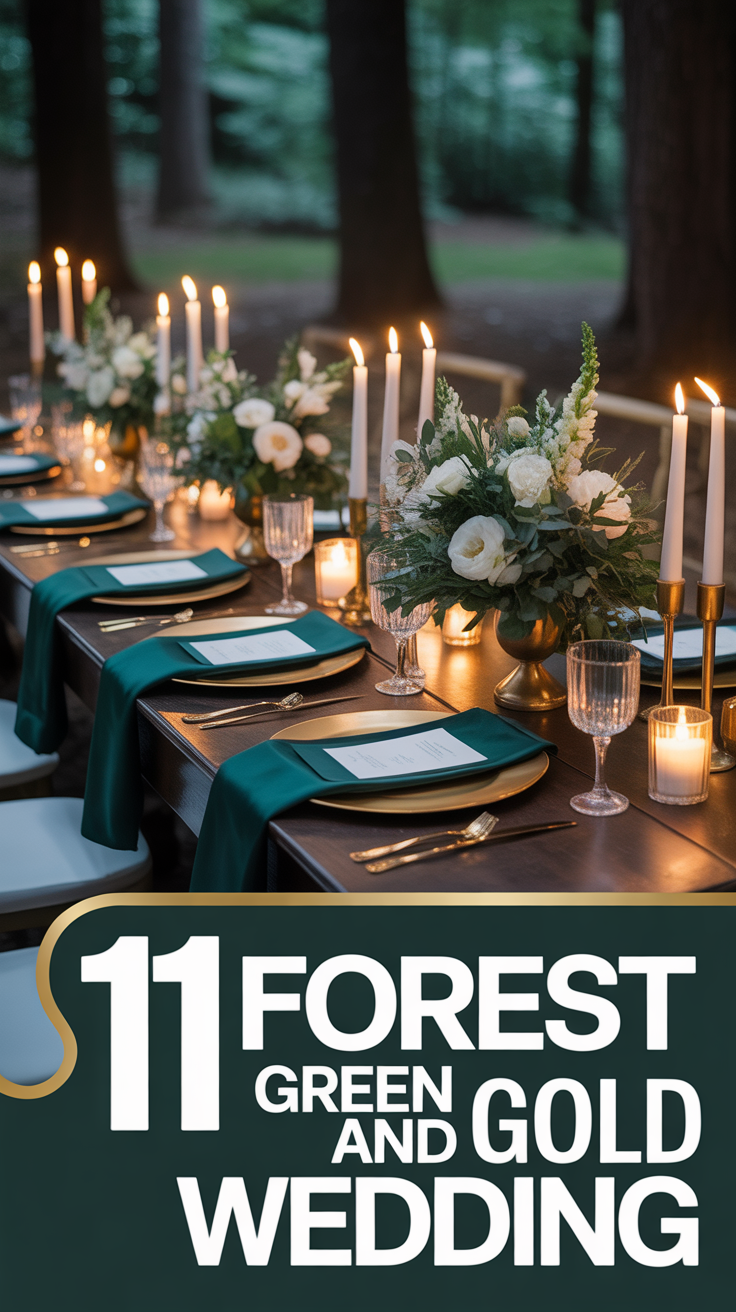 🌳 11 Forest Green And Gold Wedding