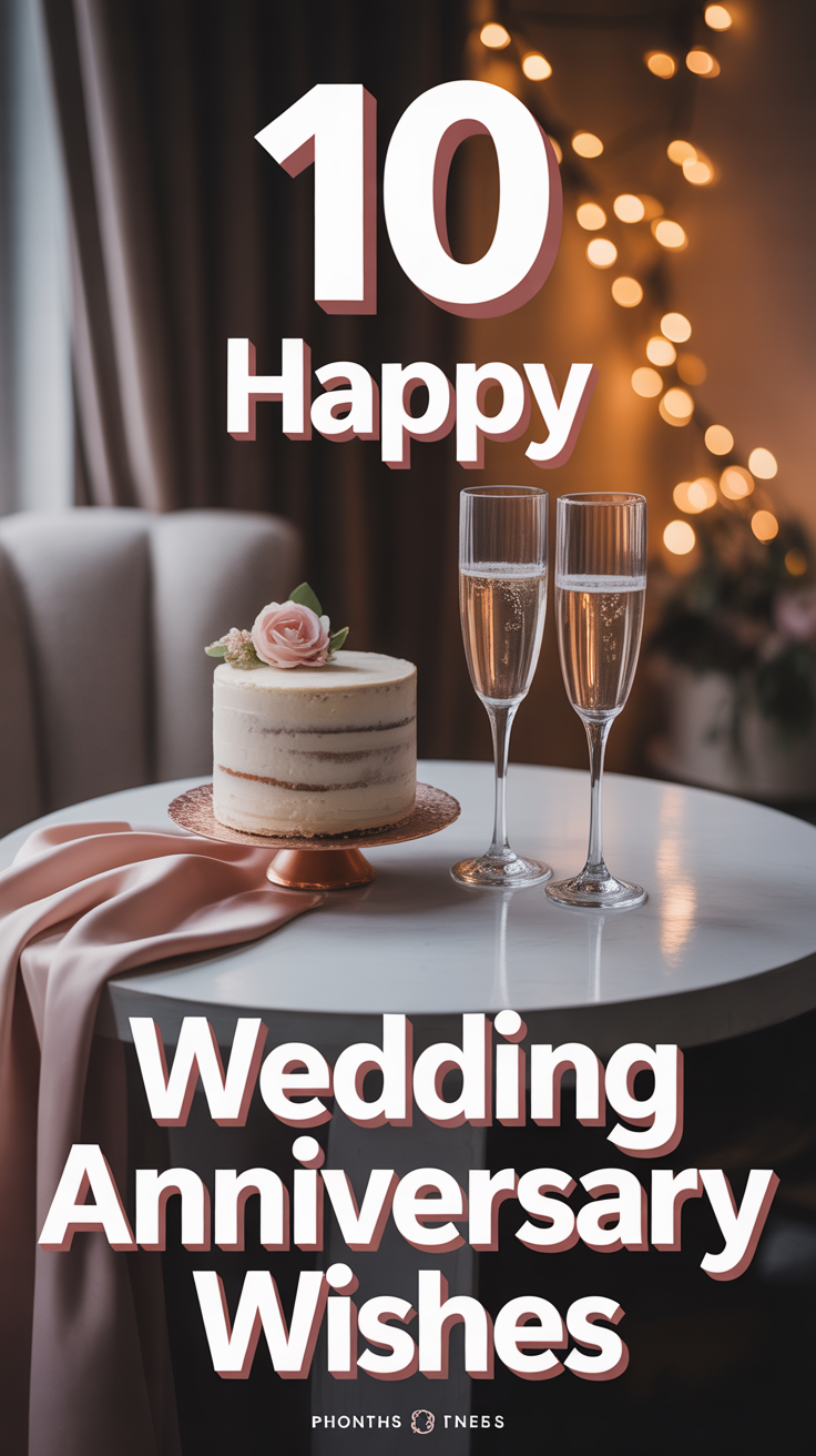 🎉 10 Happy Wedding Anniversary Wishes