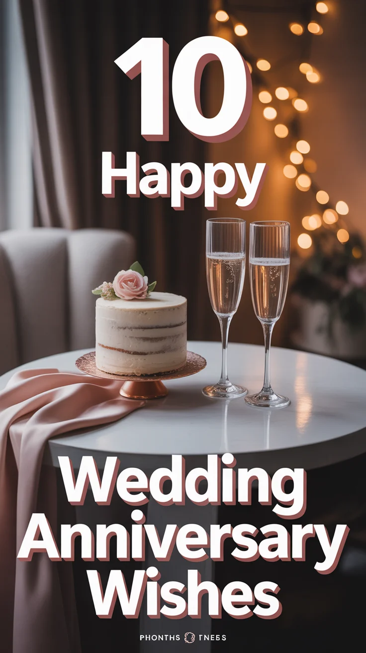🎉 10 Happy Wedding Anniversary Wishes