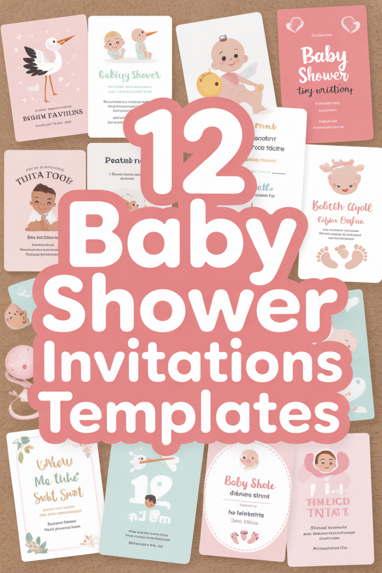 🍼 12 Baby Shower Invitations Templates