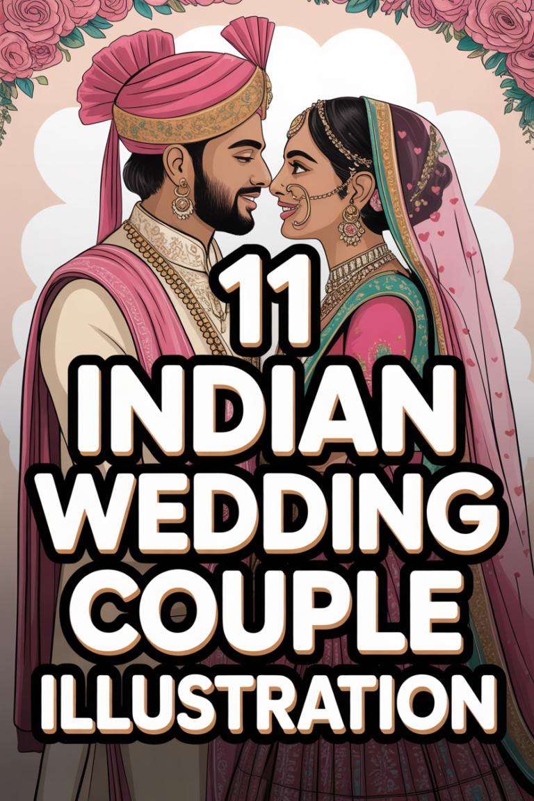 ❤️ 11 Indian Wedding Couple Illustration