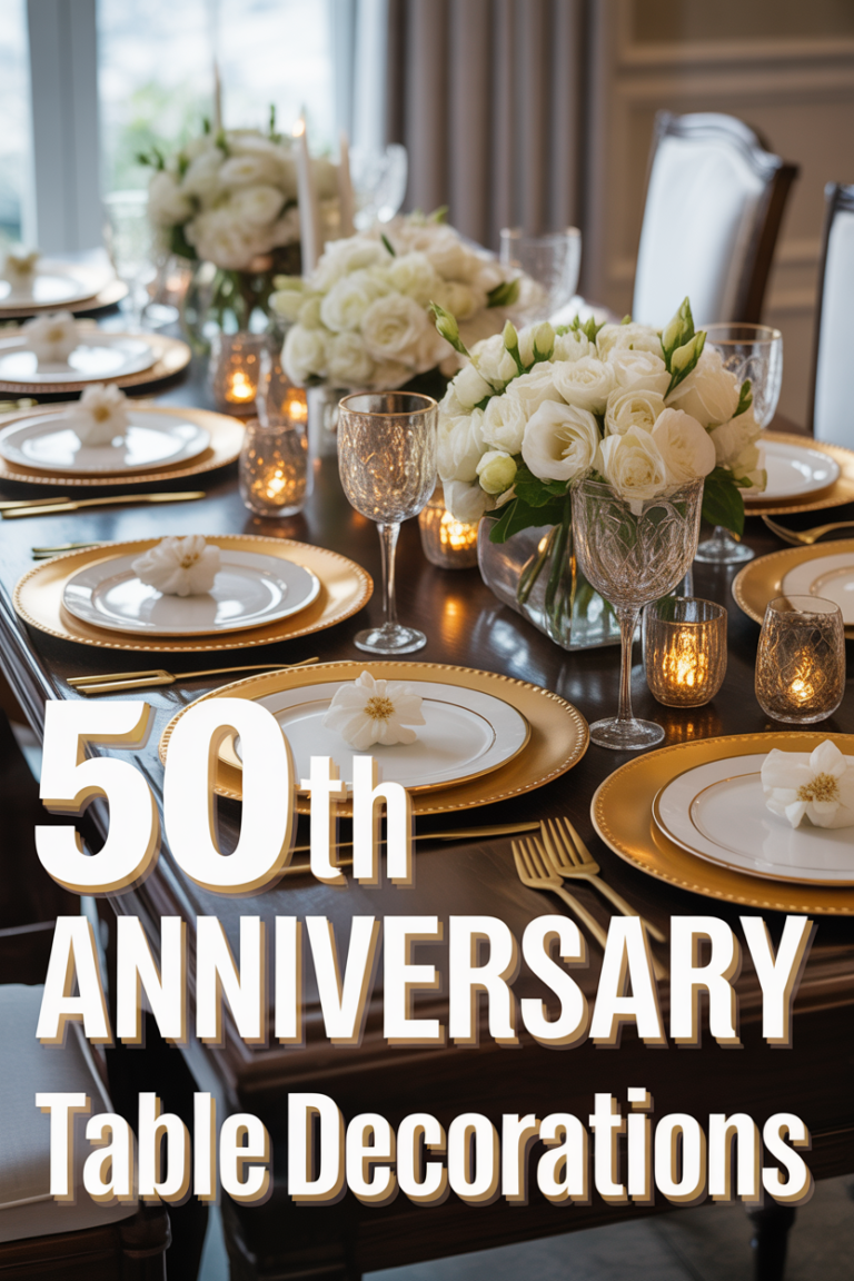 🥂 50th Anniversary Table Decorations