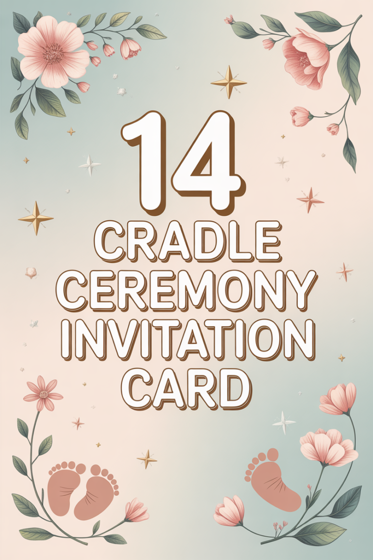 🍼 14 Cradle Ceremony Invitation Card