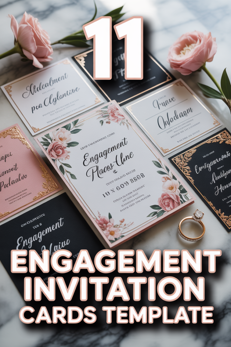 💍 11 Engagement Invitation Cards Template