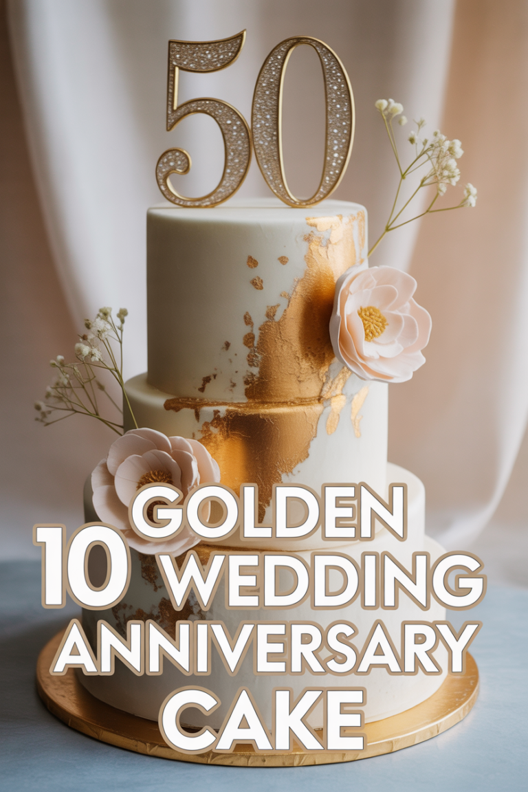 ✨ 10 Golden Wedding Anniversary Cake