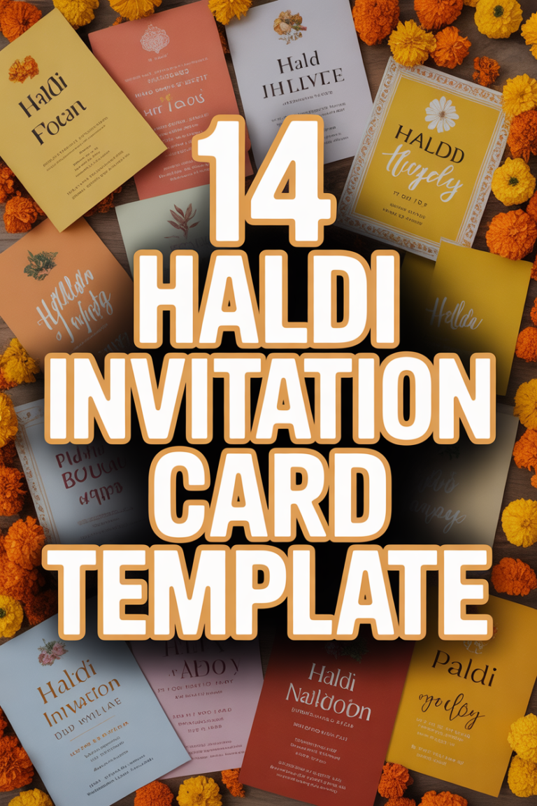 🌻 14 Haldi Invitation Card Template