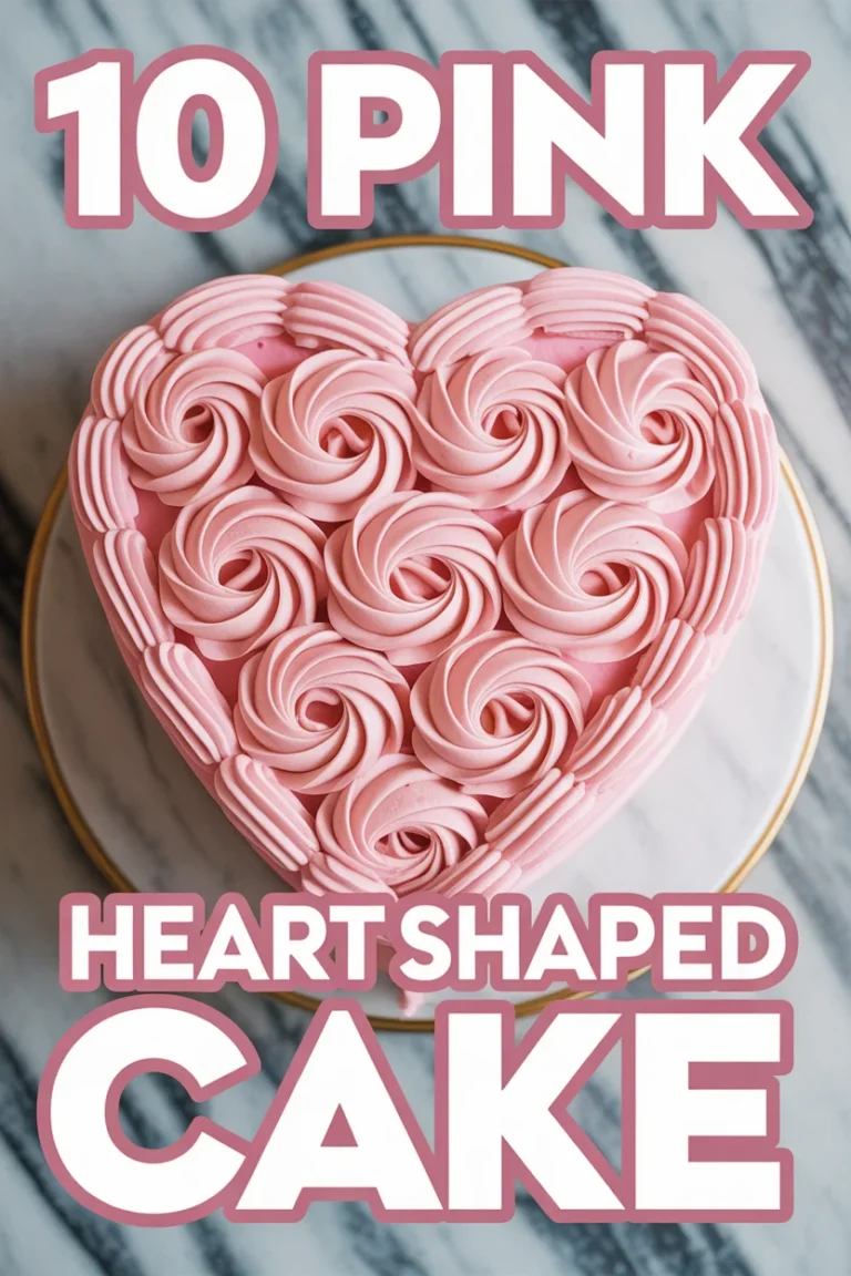 💖 10 Pink Heart Shaped Cake