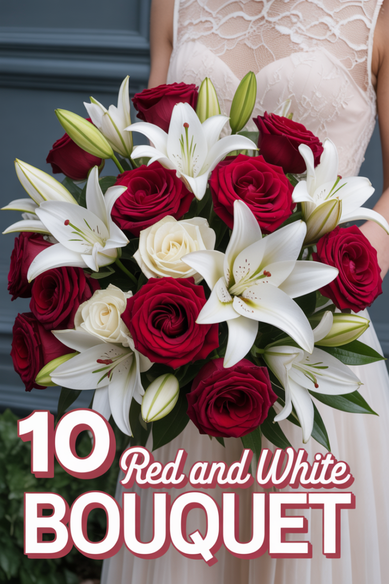 🌹 10 Red And White Bouquet