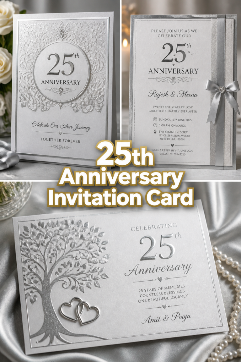 💖 25th Anniversary Invitation Card