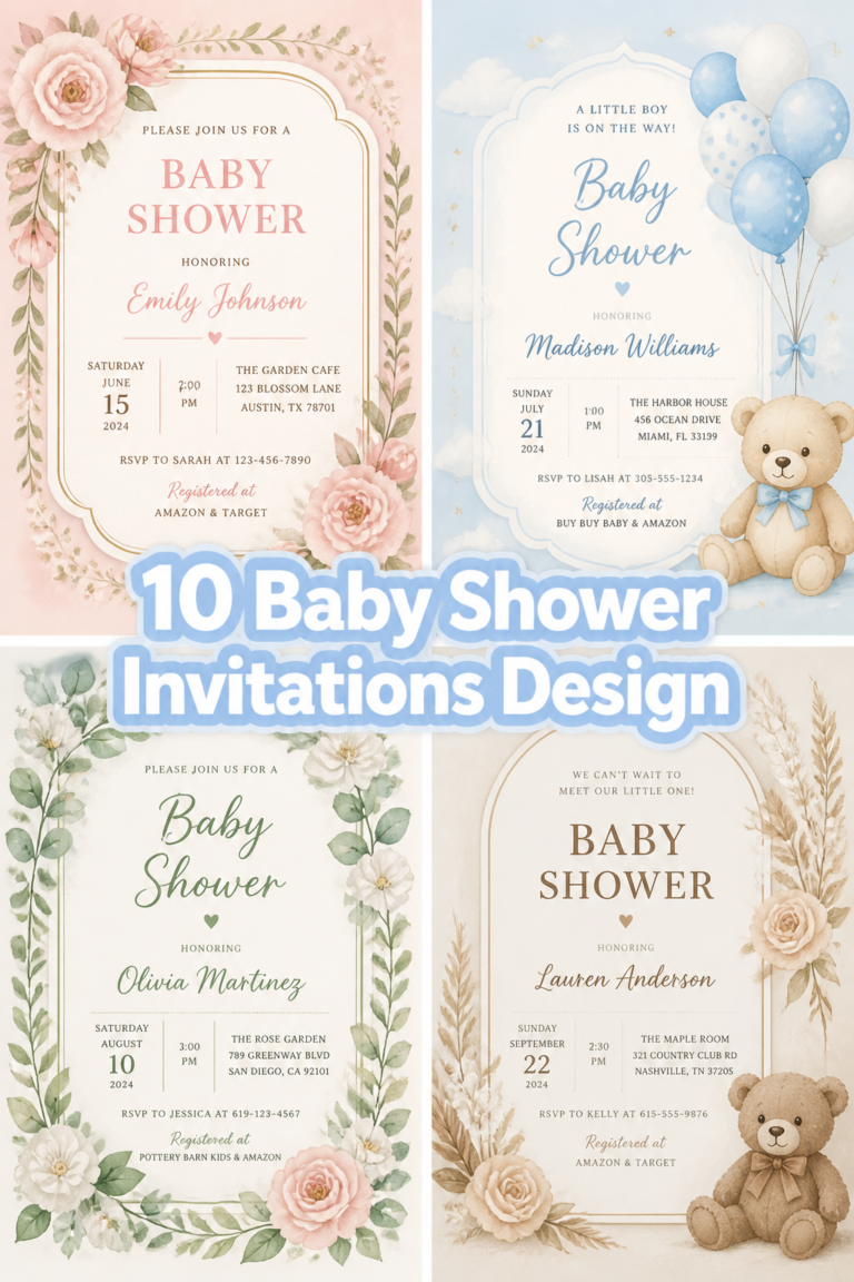 🍼 10 Baby Shower Invitations Design