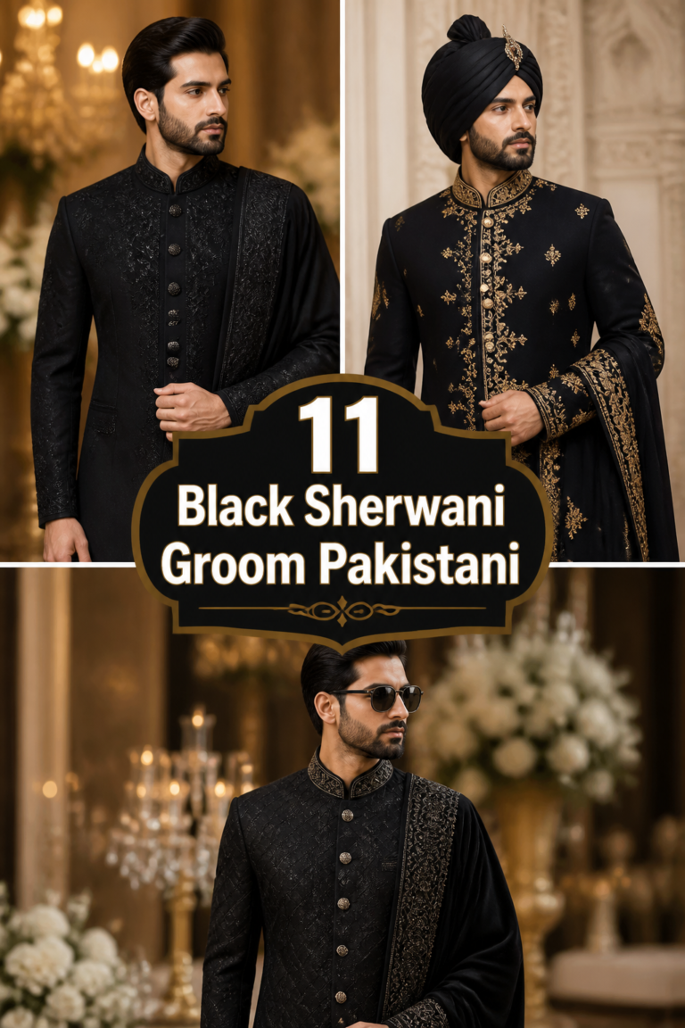 👭🏼‍♂️ 11 Black Sherwani Groom Pakistani