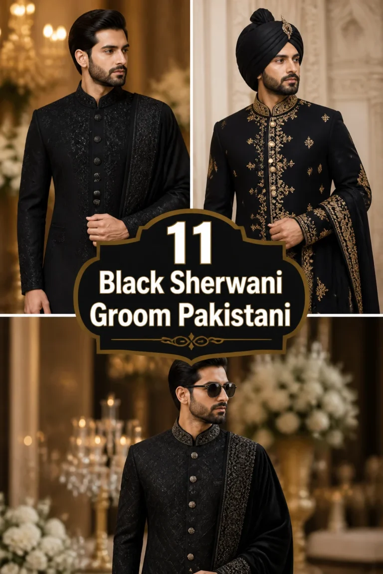 👭🏼‍♂️ 11 Black Sherwani Groom Pakistani