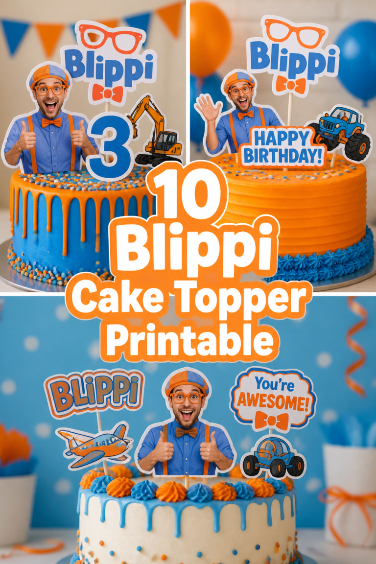 🎂 10 Blippi Cake Topper Printable