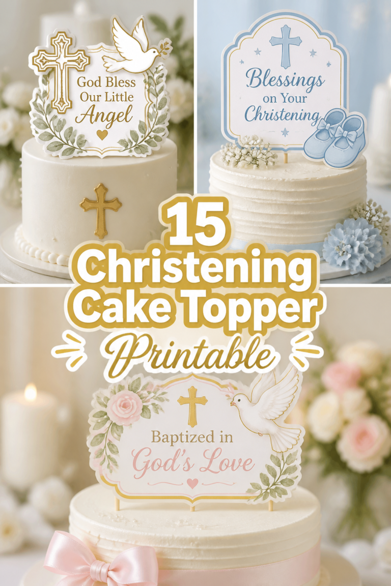 👶 15 Christening Cake Topper Printable