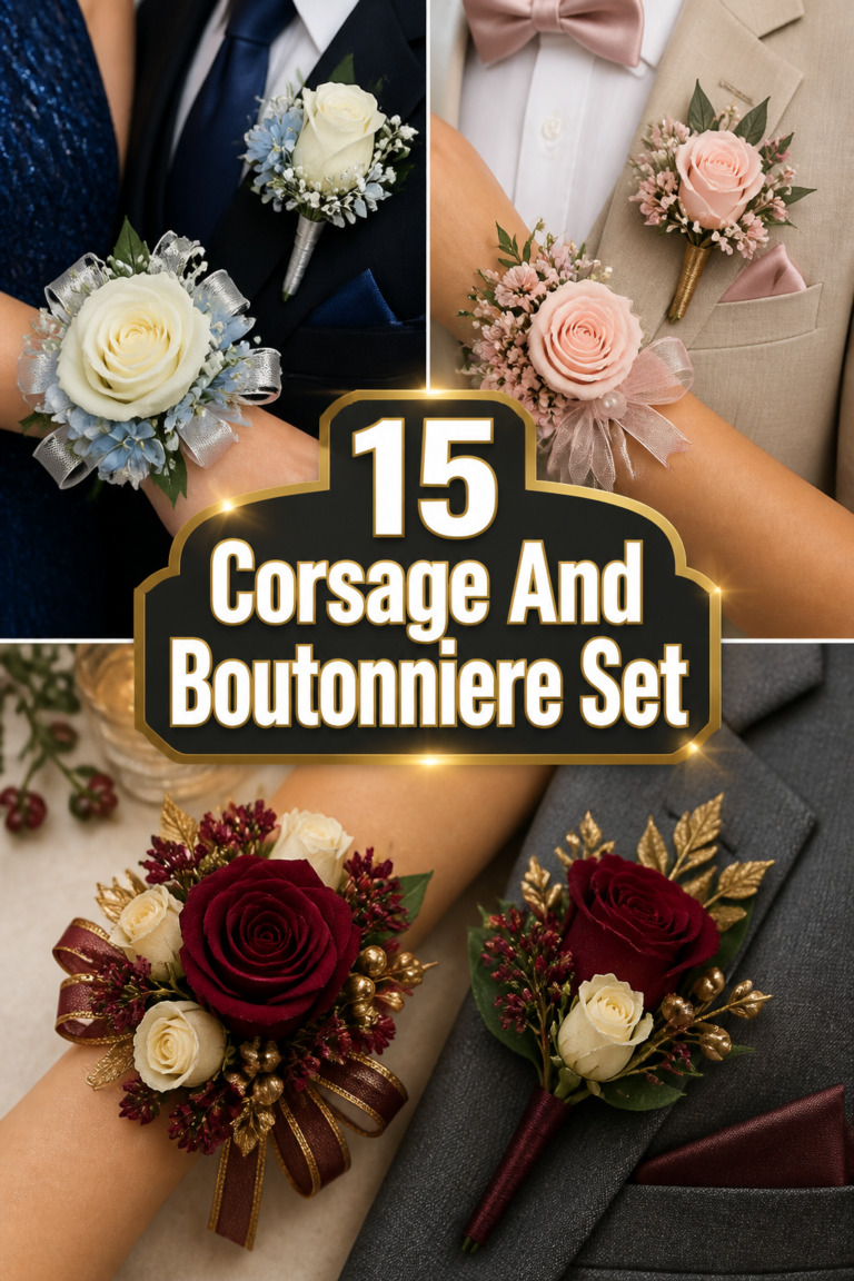💐 15 Corsage And Boutonniere Set