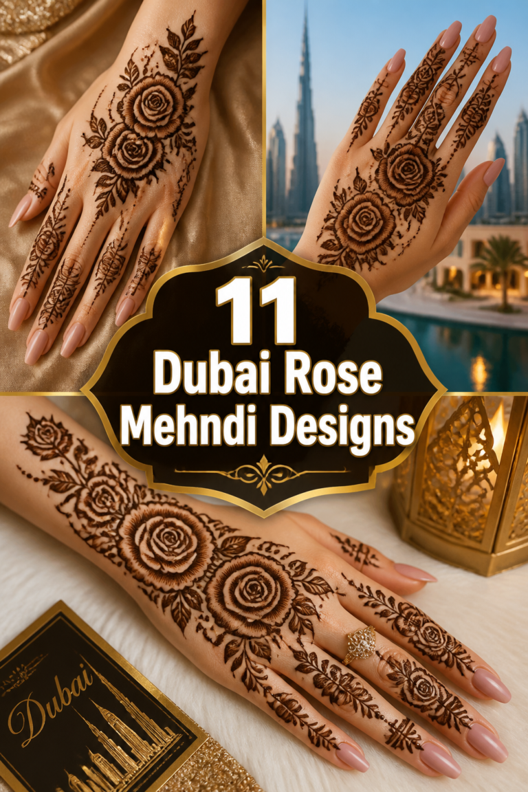 🌹 11 Dubai Rose Mehndi Designs