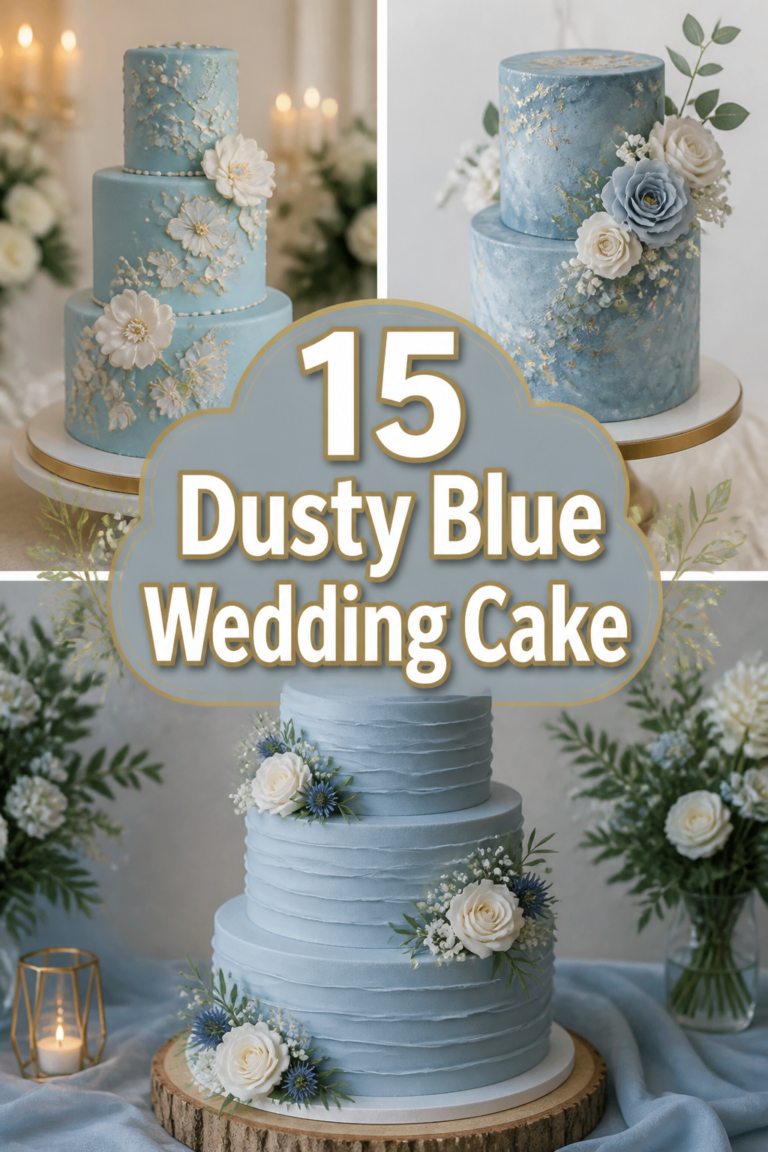 💙 15 Dusty Blue Wedding Cake