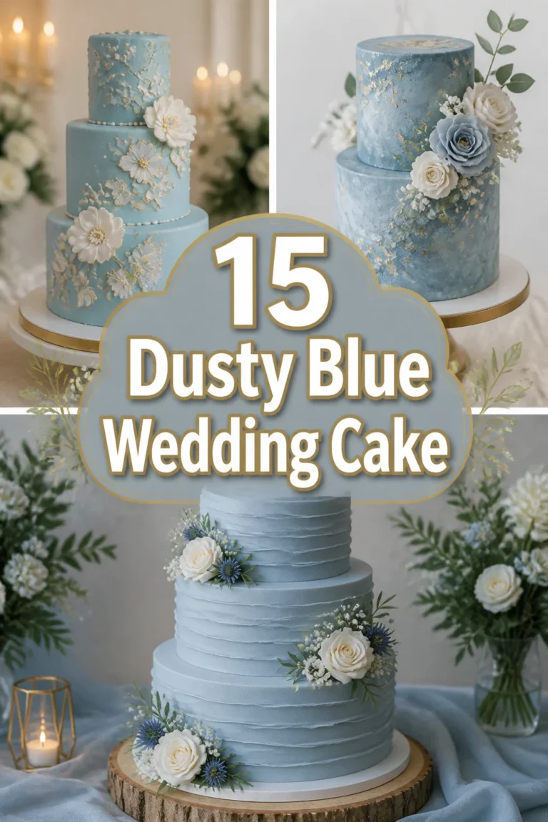 💙 15 Dusty Blue Wedding Cake