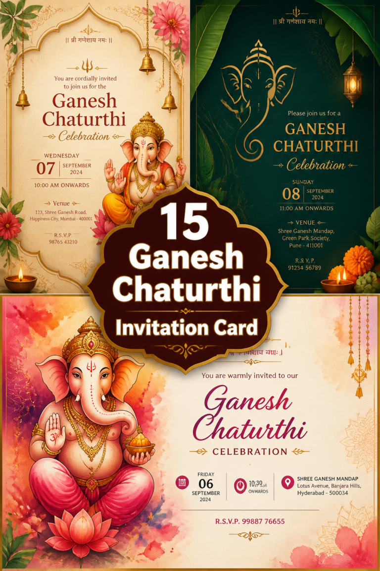 🐘 15 Ganesh Chaturthi Invitation Card