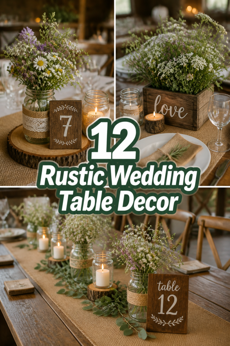 🍂 12 Rustic Wedding Table Decor