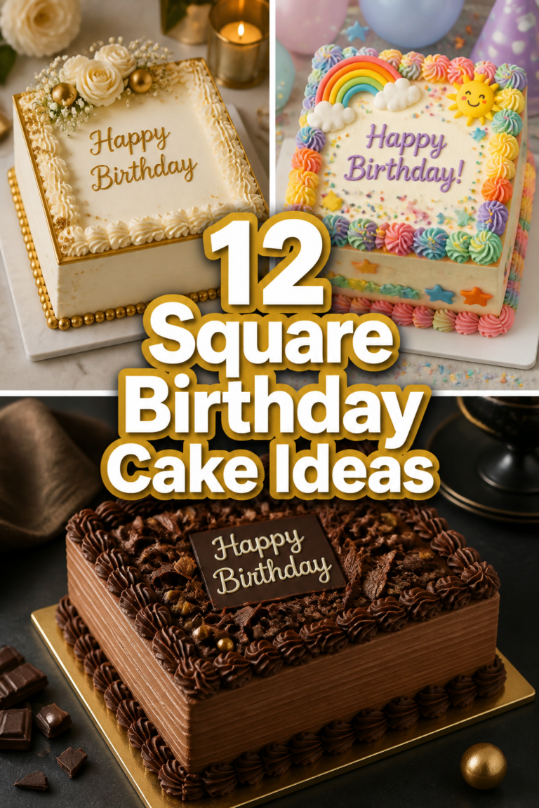 🍰 12 Square Birthday Cake Ideas