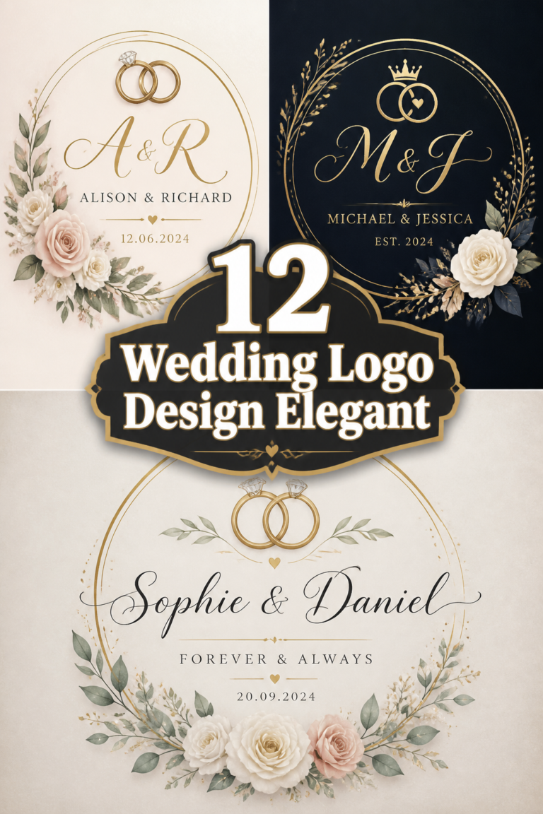 💍 12 Wedding Logo Design Elegant