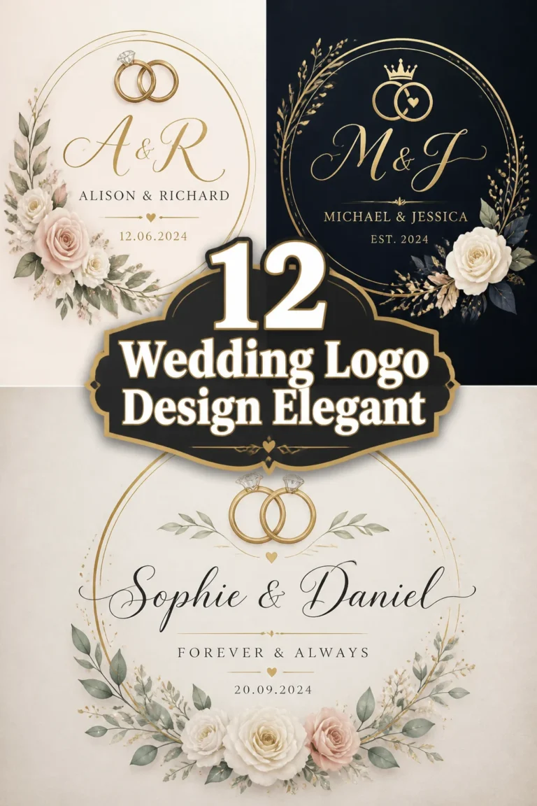 💍 12 Wedding Logo Design Elegant